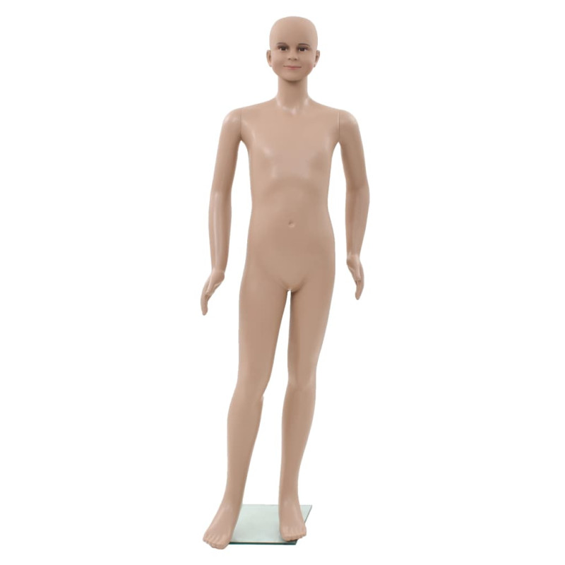 Mannequin enfant corps complet avec base verre Beige 140 cm 