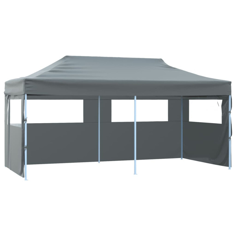 Tente de réception pliable avec parois 3x6 m anthracite