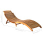 Chaise longue Bois d acacia solide Marron 