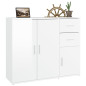 Buffet Blanc brillant 91x29,5x75 cm Bois d ingénierie