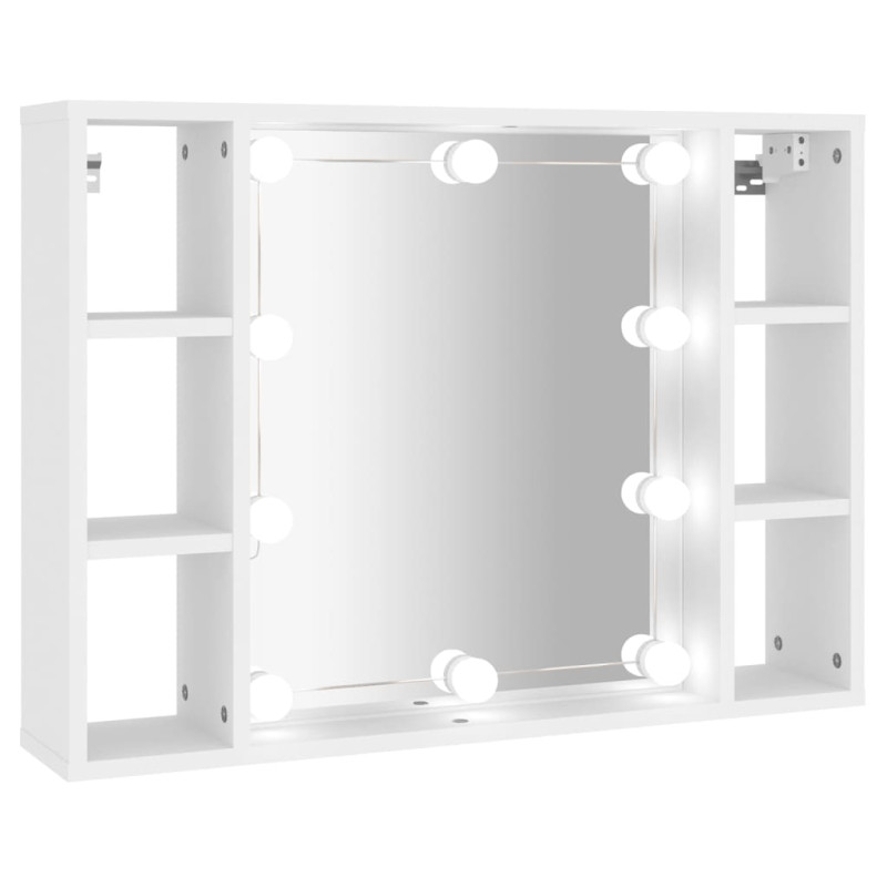 Armoire à miroir avec LED Blanc 76x15x55 cm