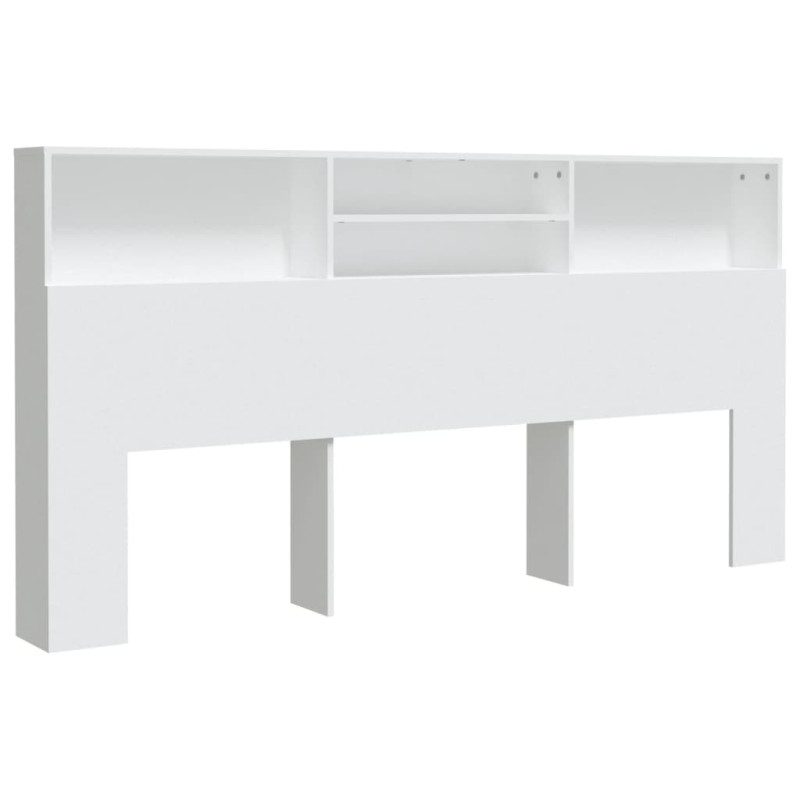 Armoire de tête de lit Blanc 200x19x103,5 cm