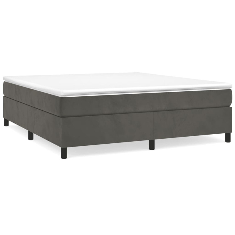 Cadre de lit sans matelas gris foncé 160x200 cm velours