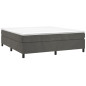 Cadre de lit sans matelas gris foncé 160x200 cm velours