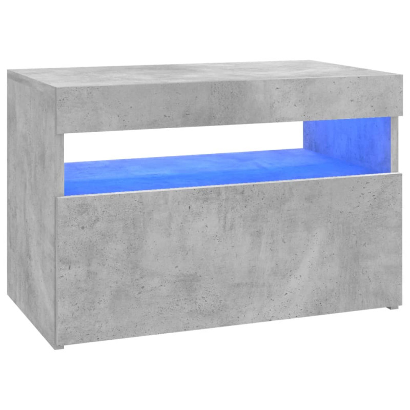 Meuble TV avec lumières LED gris béton 60x35x40 cm