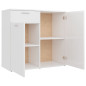 Buffet blanc brillant 80x36x75 cm bois d ingénierie