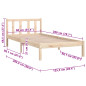 Cadre de lit sans matelas bois massif 90x200 cm