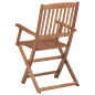 Chaises pliables d extérieur lot de 2 Bois d acacia solide