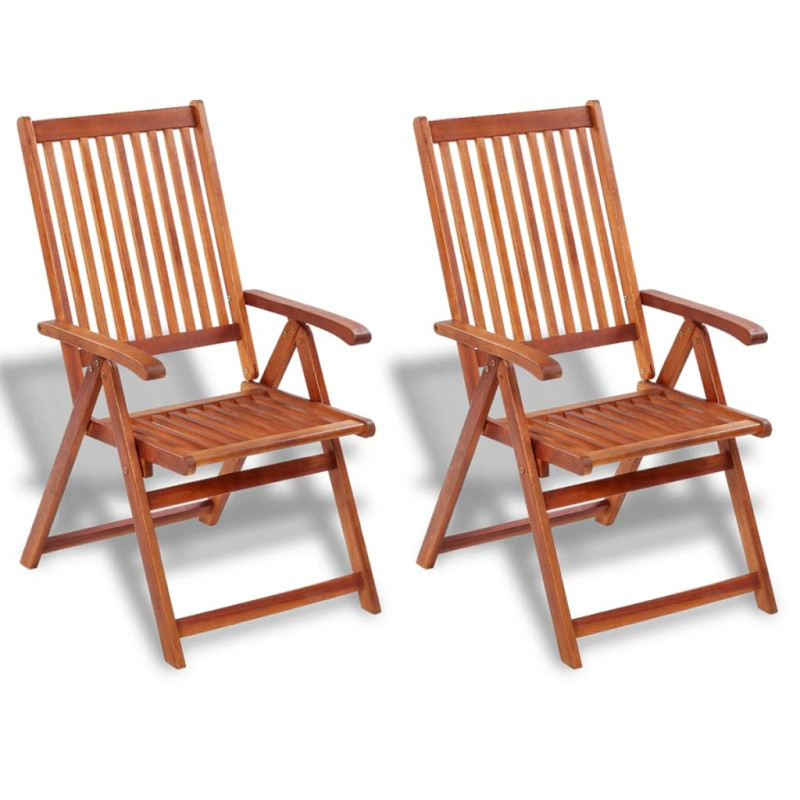 Chaises pliables de jardin lot de 2 Bois solide d acacia Marron