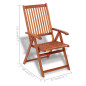 Chaises pliables de jardin lot de 2 Bois solide d acacia Marron