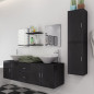 Mobilier de salle de bain avec lavabo 9 pcs Noir