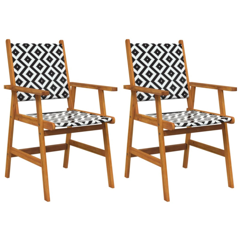 Chaises de jardin lot de 2 Bois d acacia solide