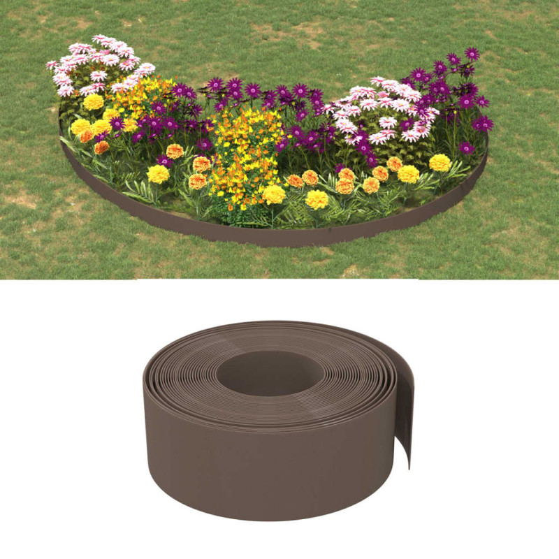 Bordure de jardin marron 10 m 20 cm polyéthylène