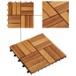 Kit de tuiles de plancher en acacia 30 x 30 cm 30 pcs