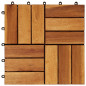 Kit de tuiles de plancher en acacia 30 x 30 cm 30 pcs