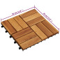 Kit de tuiles de plancher en acacia 30 x 30 cm 30 pcs