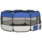 Parc pliable pour chien avec sac de transport Bleu 145x145x61cm