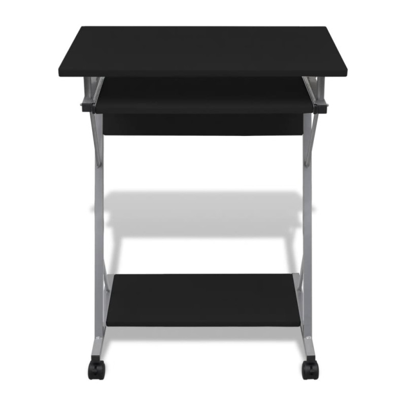 Bureau d ordinateur compact avec plateau à clavier Noir