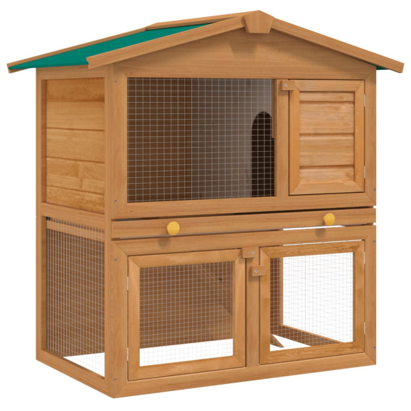 Clapier d extérieur Enclos pour petits animaux 3 portes Bois 