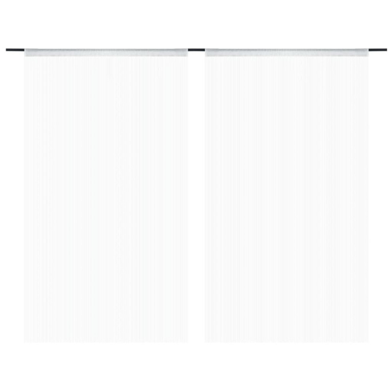 Rideau en fils 2 pcs 100 x 250 cm Blanc