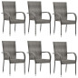 Chaises empilables d extérieur lot de 6 Gris Résine tressée