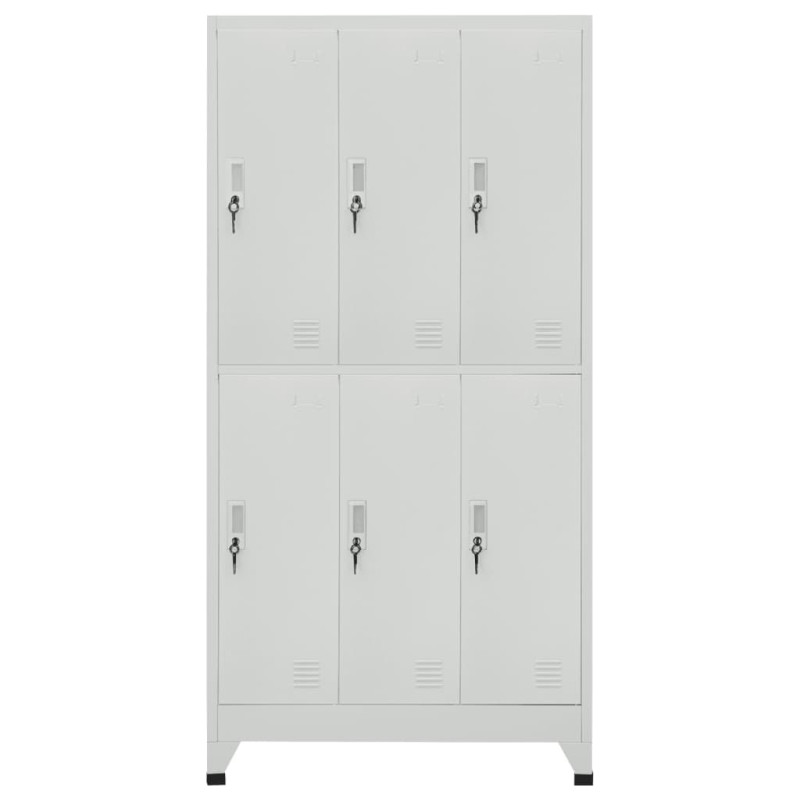 Armoire à casier avec 6 compartiments Acier 90x45x180 cm Gris 