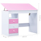 Bureau pour enfants Inclinable Rose et blanc