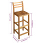 Tabourets de bar lot de 2 bois d acacia massif