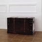 Coffre vintage de rangement bois 66 x 38 x 40 cm