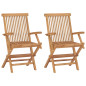 Chaises pliables de jardin lot de 2 Bois de teck solide