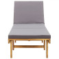 Chaise longue pliante avec coussin Bois d acacia solide