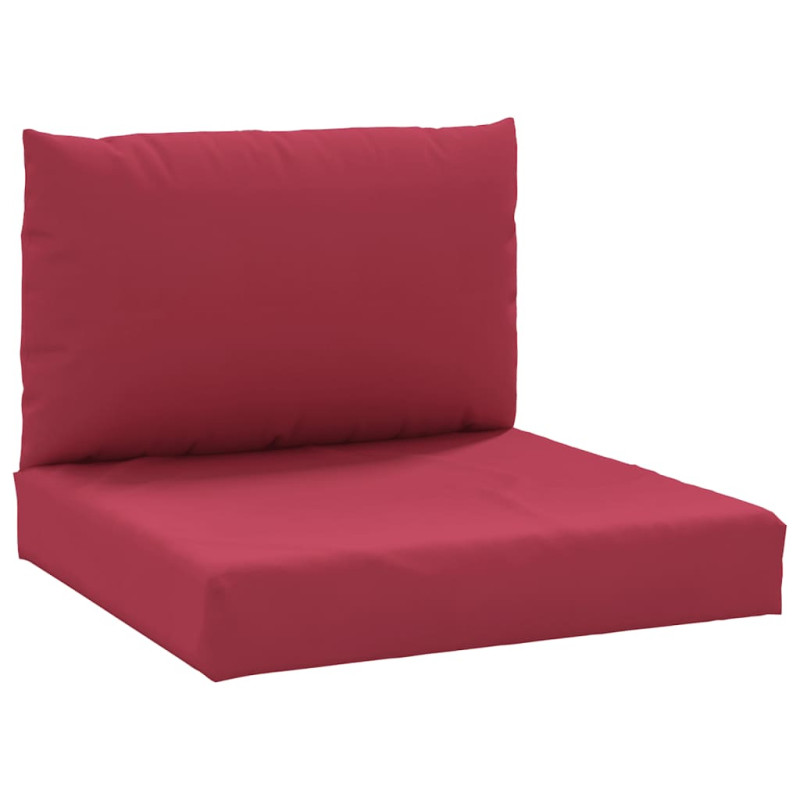 Coussins de palette lot de 2 rouge bordeaux tissu oxford