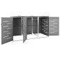 Abri pour trois poubelles 207x77,5x112,5 cm Inox