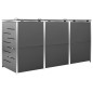 Abri pour trois poubelles 207x77,5x112,5 cm Inox