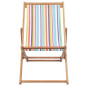 Chaise pliable de plage Tissu et cadre en bois Multicolore