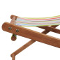 Chaise pliable de plage Tissu et cadre en bois Multicolore