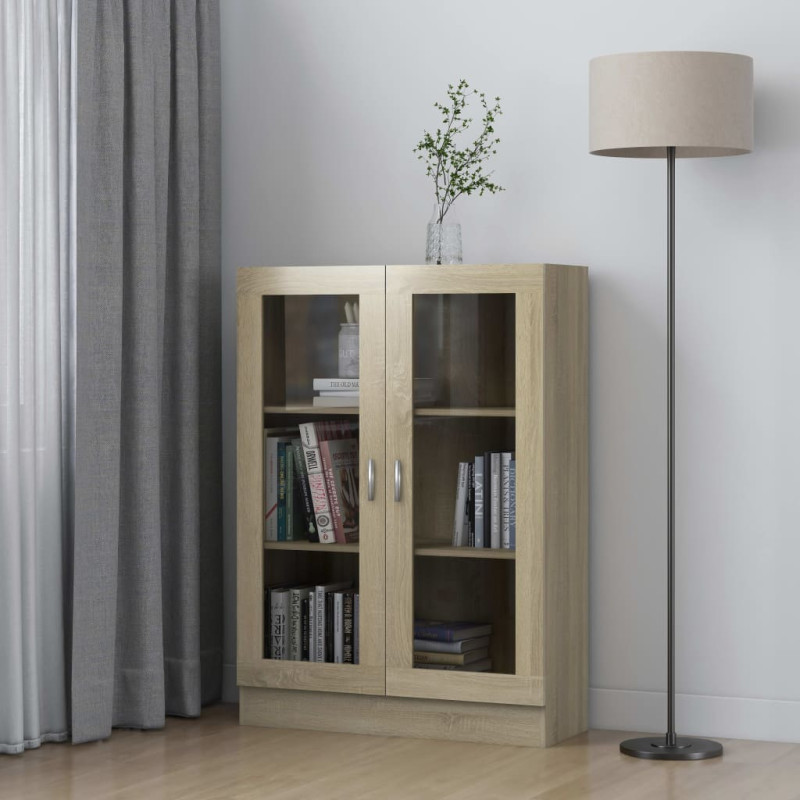 Armoire à vitrine Chêne sonoma 82,5x30,5x115 cm Bois ingénierie