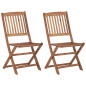 Chaises pliables d extérieur lot de 2 Bois d acacia solide