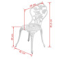 Chaises de bistro lot de 2 Aluminium coulé Blanc