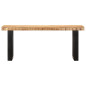 Banc 110 cm Bois de manguier brut massif et acier