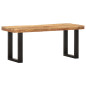 Banc 110 cm Bois de manguier brut massif et acier