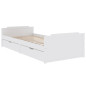 Cadre de lit sans matelas blanc bois de pin massif 90x200 cm