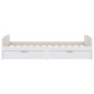 Cadre de lit sans matelas blanc bois de pin massif 90x200 cm