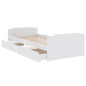 Cadre de lit sans matelas blanc bois de pin massif 90x200 cm