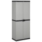 Armoire de rangement de jardin 3 étagères Gris noir 68x40x168cm