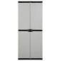 Armoire de rangement de jardin 3 étagères Gris noir 68x40x168cm