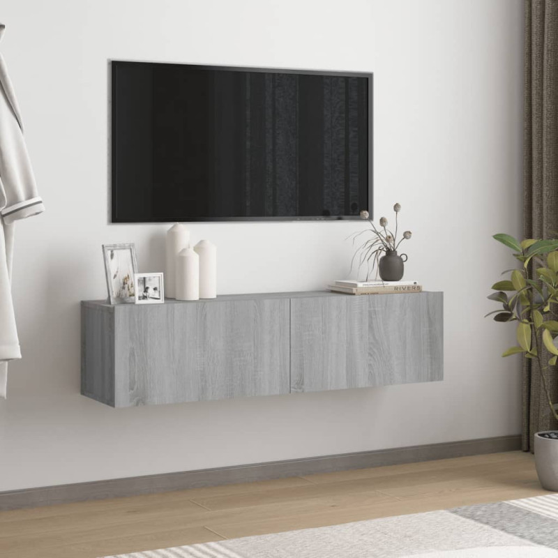 Armoire murale TV Sonoma gris 120x30x30 cm Bois d ingénierie