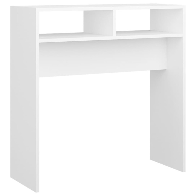 Table console blanc 78x30x80 cm bois d ingénierie