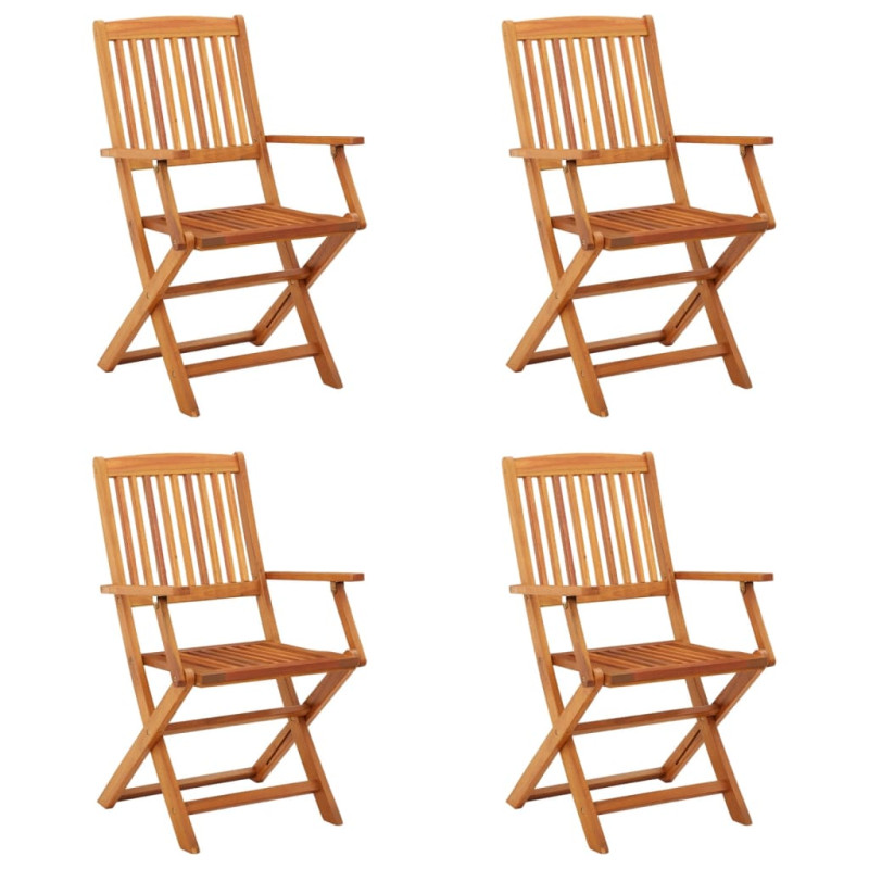 Chaises de jardin pliables lot de 4 Bois d eucalyptus massif