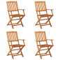 Chaises de jardin pliables lot de 4 Bois d eucalyptus massif